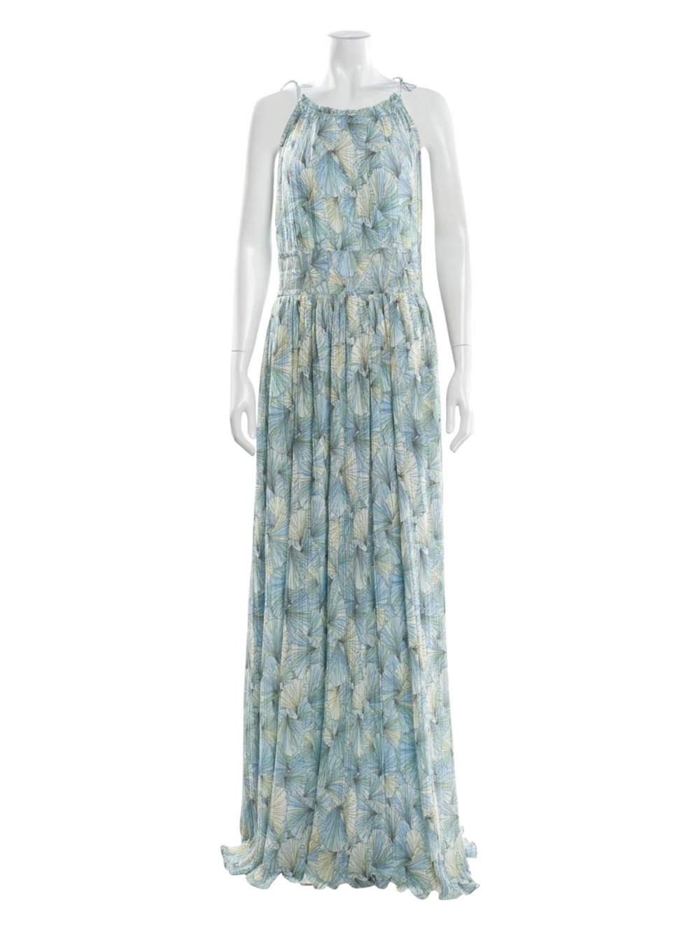 VERONICA BEARD $1k Yardley Pleated Maxi Floral Gown Dress New Powder Blue - Picture 12 of 12